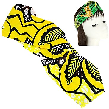 STYLISH AFRICAN PRINT KNOTTED HEADWRAP TURBAN