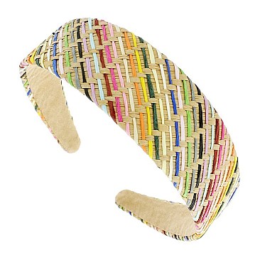 TRENDY SUMMER FASHION COLORFUL RAFFIA WOVEN HEADBAND