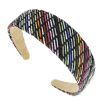 TRENDY SUMMER FASHION COLORFUL RAFFIA WOVEN HEADBAND