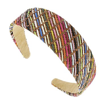 TRENDY SUMMER FASHION COLORFUL RAFFIA WOVEN HEADBAND