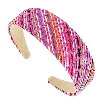 TRENDY SUMMER FASHION COLORFUL RAFFIA WOVEN HEADBAND