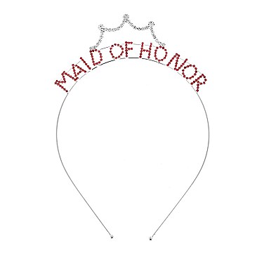 CRYSTAL "MAID OF HONOR" HEADBAND BACHELORETTE PARTY ORNAMENT