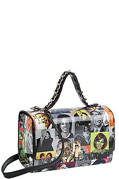 2IN1 OBAMA PAINTING ART SATCHEL WITH MATCHING WALLET