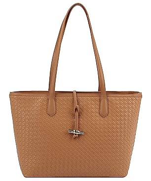 3IN1 FASHION CHECKER PRINT TOTE BAG WITH MATCHING CLUTCH AND WALLET SET