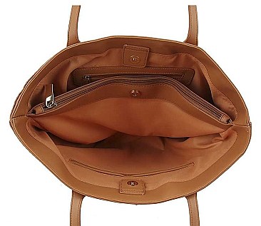 3IN1 FASHION CHECKER PRINT TOTE BAG WITH MATCHING CLUTCH AND WALLET SET