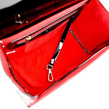 HG0052-LP Multi-colored Glitter Embellished Dressy Satchel Wallet SET