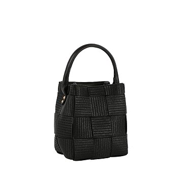 Straw Woven Bucket Satchel