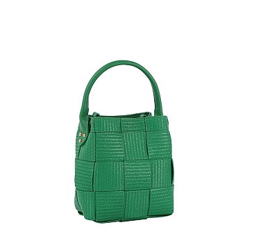 Straw Woven Bucket Satchel