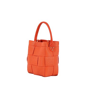 Straw Woven Bucket Satchel