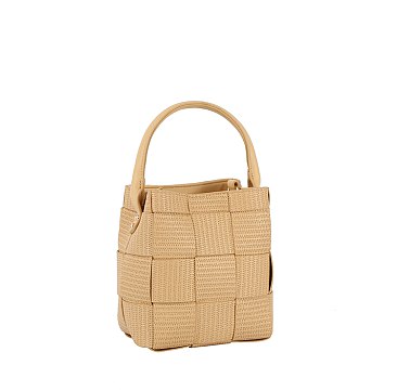 Straw Woven Bucket Satchel