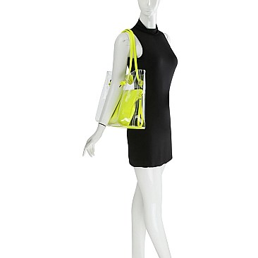 Neon See Thru 2-in-1 Shopper
