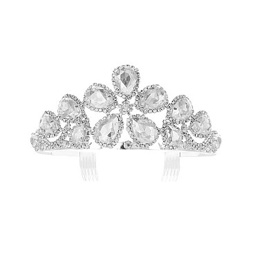 GRAND FLOWER RHINESTONE TIARA SLHHTH1938