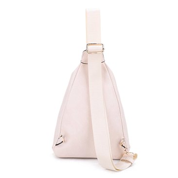 Front & Side Zippered Pocket Sling Bag