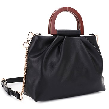 Wooden Top Handle Stachel - Crossbody Bag