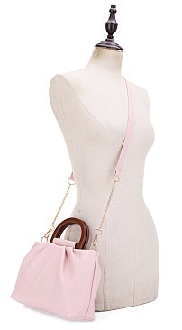 Wooden Top Handle Stachel - Crossbody Bag