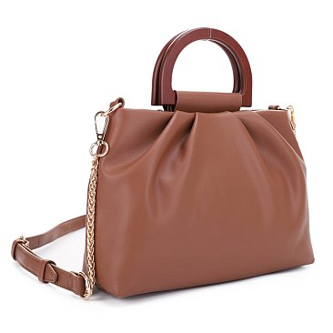 Wooden Top Handle Stachel - Crossbody Bag