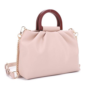 wholesale Wooden Top Handle Stachel - Crossbody Bag