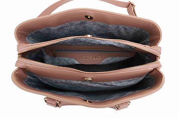 Vertical Black Metal Tab Accent Satchel