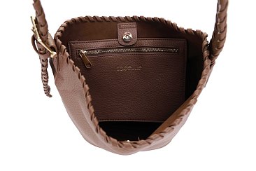 2-IN-1 Braided Handle Strap Hobo with Pouch