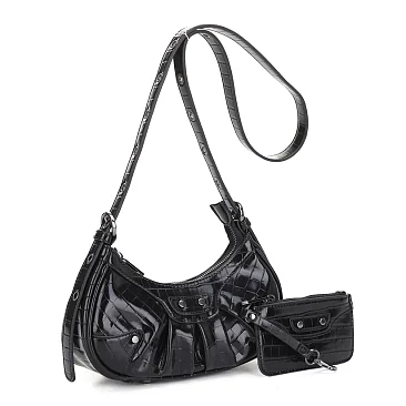 2-in-1Gothic Motorcycle Studded Crossbody Set