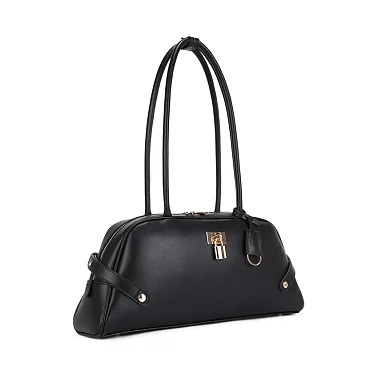 black East West Pad-Lock Shoulder Bag