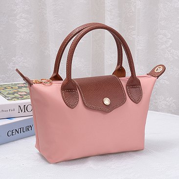 Nylon Logo Flap Satchel Crossbody Bag