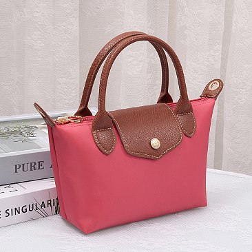 Nylon Logo Flap Satchel Crossbody Bag