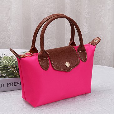 Nylon Logo Flap Satchel Crossbody Bag
