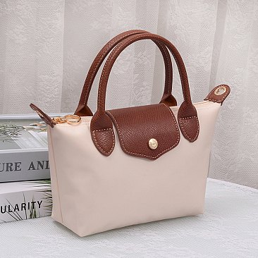 Nylon Logo Flap Satchel Crossbody Bag