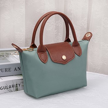 Nylon Logo Flap Satchel Crossbody Bag