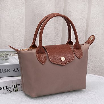 Nylon Logo Flap Satchel Crossbody Bag