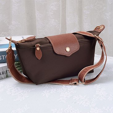 Nylon Logo Flap Crossbody Bag