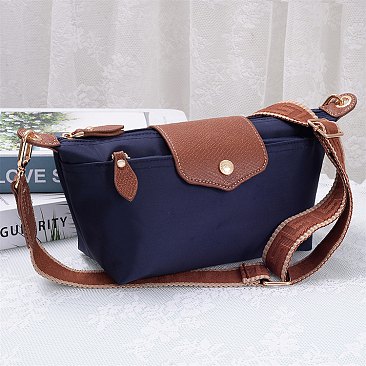 Nylon Logo Flap Crossbody Bag