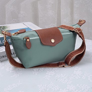 Nylon Logo Flap Crossbody Bag