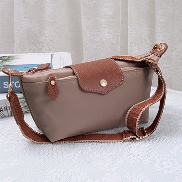 Nylon Logo Flap Crossbody Bag