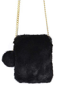 FAUX FUR CELLPHONE BAG