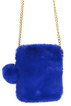 FAUX FUR CELLPHONE BAG