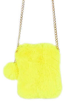 FAUX FUR CELLPHONE BAG