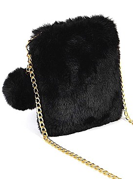 FAUX FUR CELLPHONE BAG