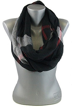 Pack of 12 pieces Plaid Print Infinity Scarves FM-HNSF1085