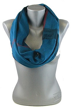 Pack of 12 pieces Plaid Print Infinity Scarves FM-HNSF1085