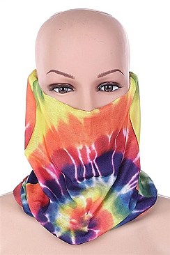 PACK OF 12 FASHION TIE DYE TUBE FACE MASK