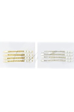 Pack of 12 Cute 4pc Pearl Accent Hair Pin