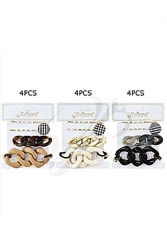 PACK OF 12 ALLURING 4PC FASHION HAIR PIN SET