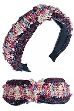 PACK OF 12 FASHION CENTER KNOTTED ASSORTED COLOR HEADBAND