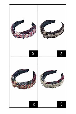PACK OF 12 FASHION CENTER KNOTTED ASSORTED COLOR HEADBAND