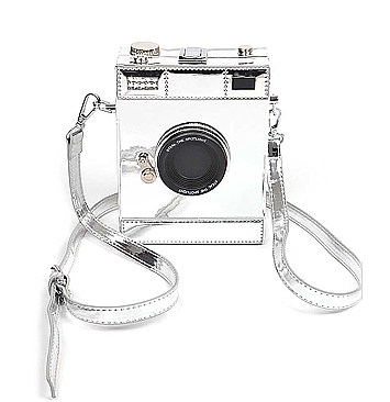 VINTAGE CAMERA LEATHER CLUTCH SHOULDER BAG