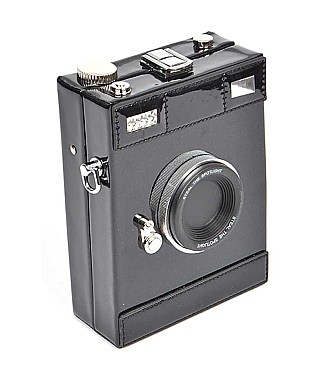 VINTAGE CAMERA LEATHER CLUTCH SHOULDER BAG