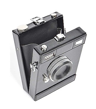 VINTAGE CAMERA LEATHER CLUTCH SHOULDER BAG