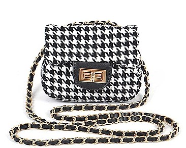 CHIC TWEED HOUNDSTOOTH MINI BAG